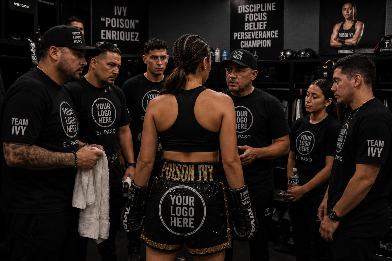 Logo on Fight Trunks and Team Shirts
